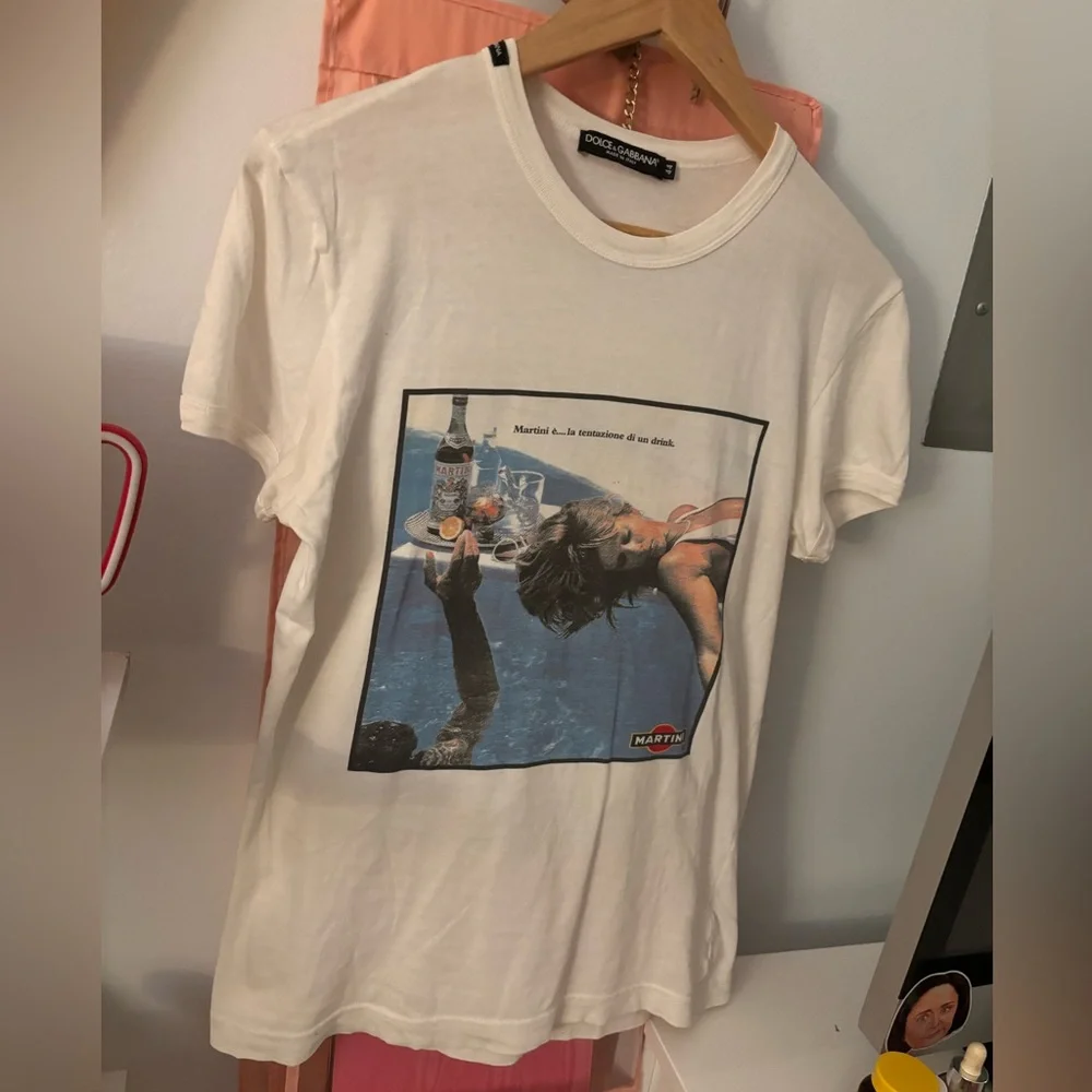 Vintage Dolce & Gabbana Martini Graphic Tee white womens size 44 M early 2000s - Picture 4 of 9